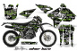 Preview: SilverStar - Silverhaze Background = Black, Design color = Green with number plates for Kawasaki KLX400 2000-2016