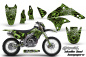 Preview: Skull N Hammers Green mit Nummernfeldern für Kawasaki KLX450 2008-2022