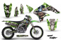 Preview: Mad-Hatter Hintergrund = Grün, Designfarbe = Silber mit Nummernfeldern für Kawasaki KLX450 2008-2022
