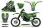 Preview: Widow Maker Hintergrund = Grün, Designfarbe = Schwarz mit Nummernfeldern für Kawasaki KX125 1983-1985