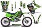 Preview: Mad-Hatter Hintergrund = Grün, Designfarbe = Grün ohne Nummernfeldern für Kawasaki KX125/250 1990-1991