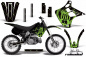Preview: SilverStar - Reloaded Hintergrund = Schwarz, Designfarbe = Grün ohne Nummernfeldern für Kawasaki KX125/250 1990-1991