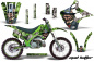 Preview: Mad-Hatter Hintergrund = Grün, Designfarbe = Silber mit Nummernfeldern für Kawasaki KX125/250 1990-1991