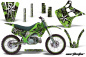 Preview: Northstar Hintergrund = Grün, Designfarbe = Weiß mit Nummernfeldern für Kawasaki KX125/250 1990-1991