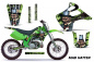 Preview: Mad-Hatter Hintergrund = Grün, Designfarbe = Schwarz ohne Nummernfeldern für Kawasaki KX125/250 1992-1993