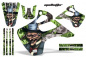 Preview: Mad-Hatter Hintergrund = Grün, Designfarbe = Silber ohne Nummernfeldern für Kawasaki KX125/250 1992-1993