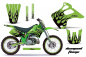 Preview: Diamond Flames Hintergrund = Grün, Designfarbe = Schwarz mit Nummernfeldern für Kawasaki KX125/250 1992-1993