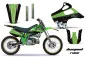 Preview: Diamond Race Hintergrund = Schwarz, Designfarbe = Grün mit Nummernfeldern für Kawasaki KX125/250 1992-1993
