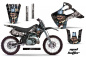 Preview: Mad-Hatter Hintergrund = Schwarz, Designfarbe = Silber mit Nummernfeldern für Kawasaki KX125/250 1992-1993