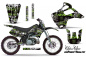 Preview: SilverStar - Silverhaze Hintergrund = Schwarz, Designfarbe = Grün mit Nummernfeldern für Kawasaki KX125/250 1992-1993