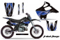 Preview: Tribal Flames Hintergrund = Schwarz, Designfarbe = Blau mit Nummernfeldern für Kawasaki KX125/250 1992-1993