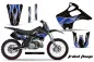 Preview: Tribal Flames Hintergrund = Schwarz, Designfarbe = Blau mit Nummernfeldern für Kawasaki KX125/250 1992-1993