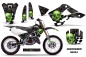 Preview: Checkered Skull Hintergrund = Schwarz, Designfarbe = Grün ohne Nummernfeldern für Kawasaki KX125/250 1999-2002