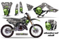 Preview: Checkered Skull Hintergrund = Silber, Designfarbe = Grün mit Nummernfeldern für Kawasaki KX125/250 1999-2002