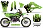 Preview: Meltdown Hintergrund = Grün, Designfarbe = Schwarz mit Nummernfeldern für Kawasaki KX125/250 1999-2002