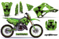 Preview: Meltdown Hintergrund = Grün, Designfarbe = Schwarz mit Nummernfeldern für Kawasaki KX125/250 1999-2002