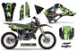 Preview: Mad-Hatter Hintergrund = Schwarz, Designfarbe = Grün mit Nummernfeldern für Kawasaki KX125/250 1999-2002