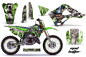 Preview: Mad-Hatter Hintergrund = Grün, Designfarbe = Silber mit Nummernfeldern für Kawasaki KX125/250 1999-2002