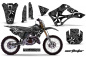 Preview: Northstar Hintergrund = Schwarz, Designfarbe = Weiß mit Nummernfeldern für Kawasaki KX125/250 1999-2002