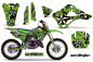 Preview: Northstar Hintergrund = Grün, Designfarbe = Weiß mit Nummernfeldern für Kawasaki KX125/250 1999-2002