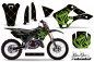 Preview: SilverStar - Reloaded Hintergrund = Schwarz, Designfarbe = Grün mit Nummernfeldern für Kawasaki KX125/250 1999-2002