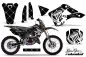 Preview: SilverStar - Reloaded Hintergrund = Schwarz, Designfarbe = Weiß mit Nummernfeldern für Kawasaki KX125/250 1999-2002