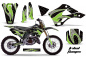 Preview: Tribal Flames Hintergrund = Schwarz, Designfarbe = Grün mit Nummernfeldern für Kawasaki KX125/250 1999-2002