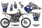 Preview: Checkered Skull Hintergrund = Silber, Designfarbe = Blau ohne Nummernfeldern für Kawasaki KX125/250 2003-2016