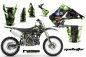Preview: Mad-Hatter Hintergrund = Grün, Designfarbe = Schwarz ohne Nummernfeldern für Kawasaki KX125/250 2003-2016