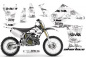 Preview: SilverStar - Silverhaze Hintergrund = Weiß, Designfarbe = Schwarz ohne Nummernfeldern für Kawasaki KX125/250 2003-2016