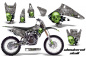Preview: Checkered Skull Background = Silver, Design color = Green with number plates for Kawasaki KX250F 2004-2005