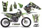 Preview: Mad-Hatter Hintergrund = Grün, Designfarbe = Silber mit Nummernfeldern für Kawasaki KX250F 2004-2005