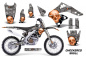 Preview: Checkered Skull Background = Silver, Design color = Red without number plates for Kawasaki KX250F 2006-2008