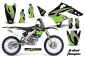 Preview: Tribal Flames Background = Black, Design color = Green without number plates for Kawasaki KX250F 2006-2008