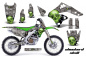 Preview: Checkered Skull Background = Silver, Design color = Green with number plates for Kawasaki KX250F 2006-2008