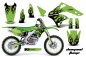 Preview: Diamond Flames Background = Green, Design color = Black with number plates for Kawasaki KX250F 2006-2008
