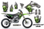 Preview: Checkered Skull Background = Silver, Design color = Green without number plates for Kawasaki KX250F 2009-2012