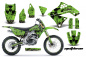 Preview: Meltdown Background = Green, Design color = Black with number plates for Kawasaki KX250F 2009-2012