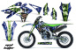 Preview: Mad-Hatter Hintergrund = Blau, Designfarbe = Green ohne Nummernfeldern für Kawasaki KX250F 2013-2016