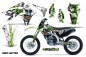 Preview: Mad-Hatter Hintergrund = Weiß, Designfarbe = Grün ohne Nummernfeldern für Kawasaki KX250F 2013-2016