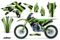 Preview: In Line Hintergrund = Schwarz, Designfarbe = Grün mit Nummernfeldern für Kawasaki KX250F 2013-2016