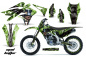 Preview: Mad-Hatter Hintergrund = Grün, Designfarbe = Schwarz mit Nummernfeldern für Kawasaki KX250F 2013-2016
