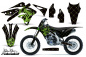 Preview: SilverStar - Reloaded Hintergrund = Schwarz, Designfarbe = Grün mit Nummernfeldern für Kawasaki KX250F 2013-2016