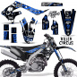 Preview: Killer Circus Background = Silver, Design color = Blue without number plates for Kawasaki KX450F 2019-2023