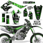 Preview: Killer Circus Background = Silver, Design color = Green with number plates for Kawasaki KX450F 2019-2023