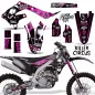 Preview: Killer Circus Hintergrund = Silber, Designfarbe = Pink ohne Nummernfeldern für Kawasaki KX250F 2021-2024
