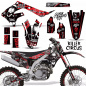 Preview: Killer Circus Background = Silver, Design color = Red with number plates for Kawasaki KX450F 2019-2023