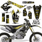 Preview: Killer Circus Background = Silver, Design color = Yellow without number plates for Kawasaki KX450F 2019-2023