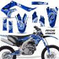 Preview: Psycho Kraken Background = Black, Design color = Blue without number plates for Kawasaki KX450F 2019-2023