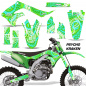 Preview: Psycho Kraken Background = Green, Design color = Teal Blue without number plates for Kawasaki KX450F 2019-2023